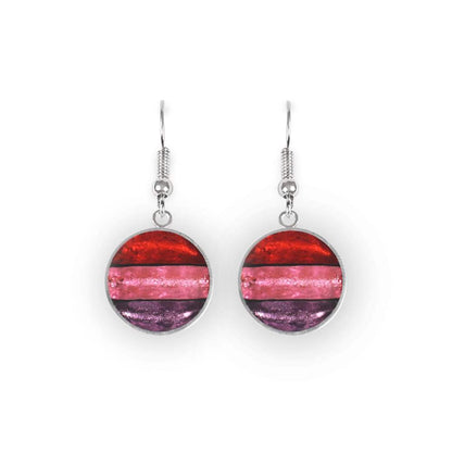 Trifle Aluminium Stripe Circle Fish Hook Earrings | The Jewellery Stop