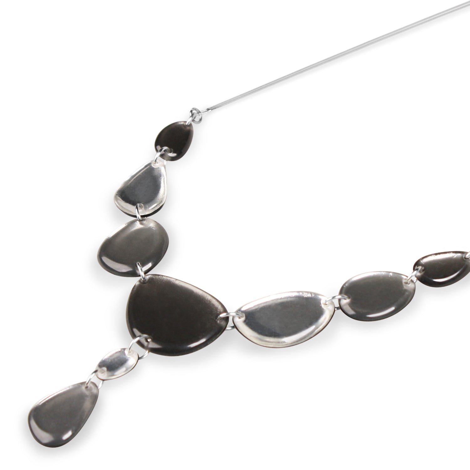 Black Eclectic Pebble Combi Necklace