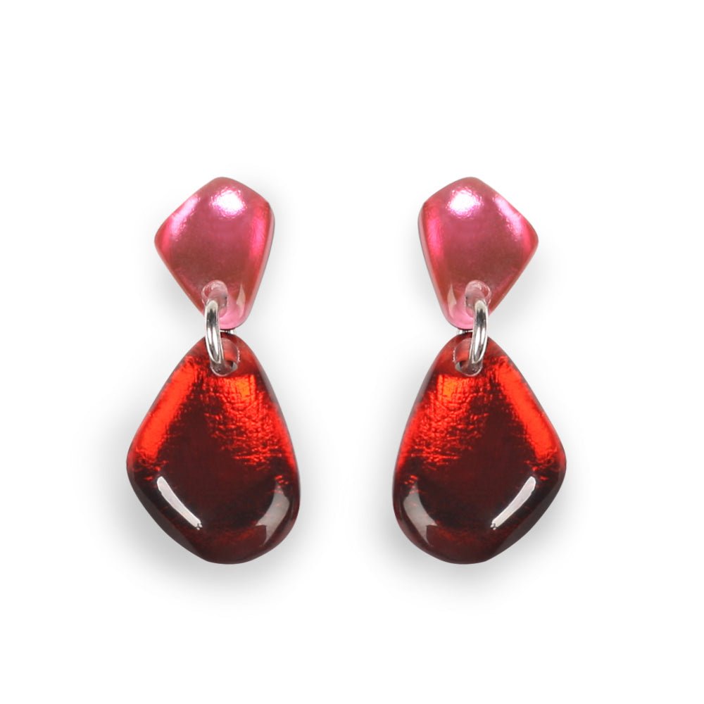 Trifle Eclectic Pebble Combi Drop Stud Earrings | The Jewellery Stop