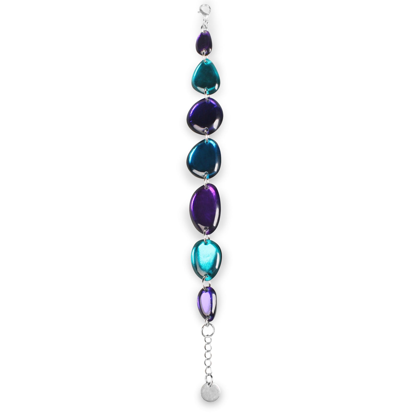 Peacock Eclectic Pebble Combi Bracelet | The Jewellery Stop