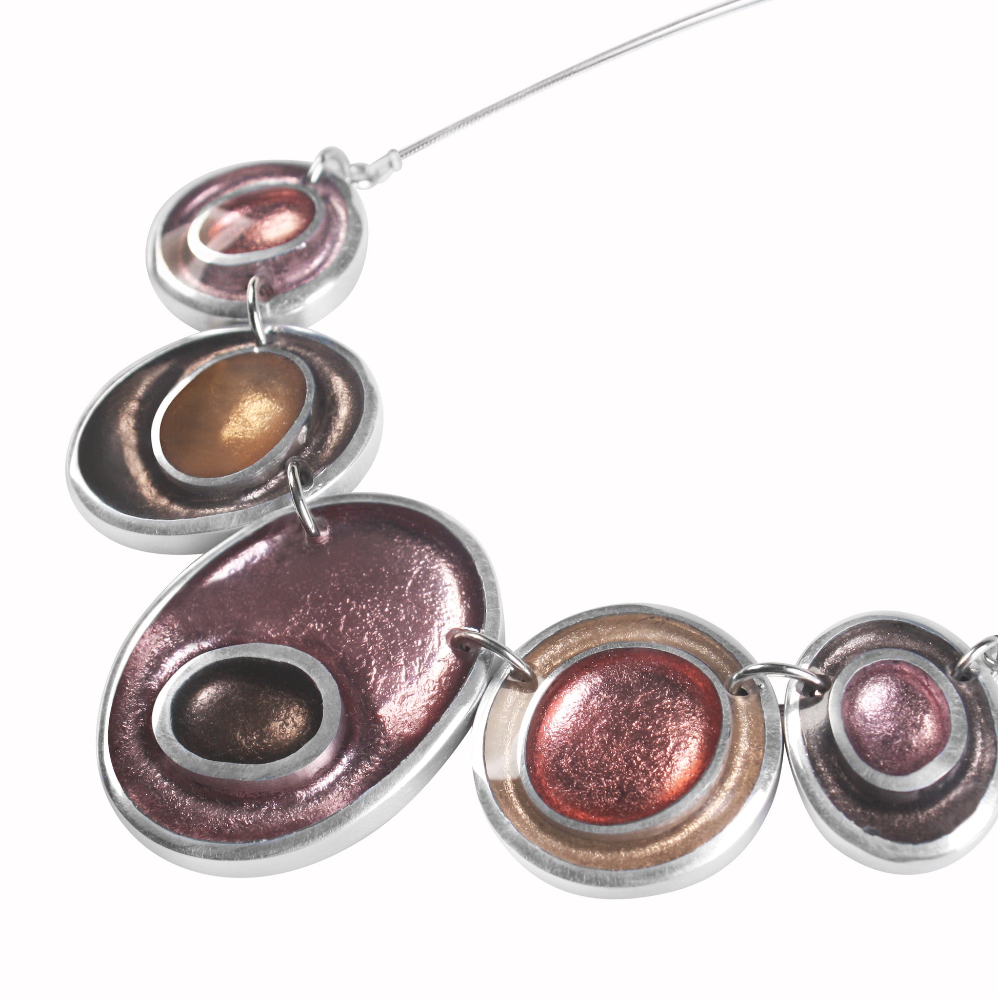Old Rose Organic Circles Necklace
