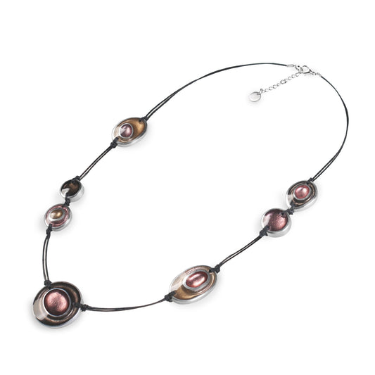 Old Rose Organic Circles Long Necklace | The Jewellery Stop