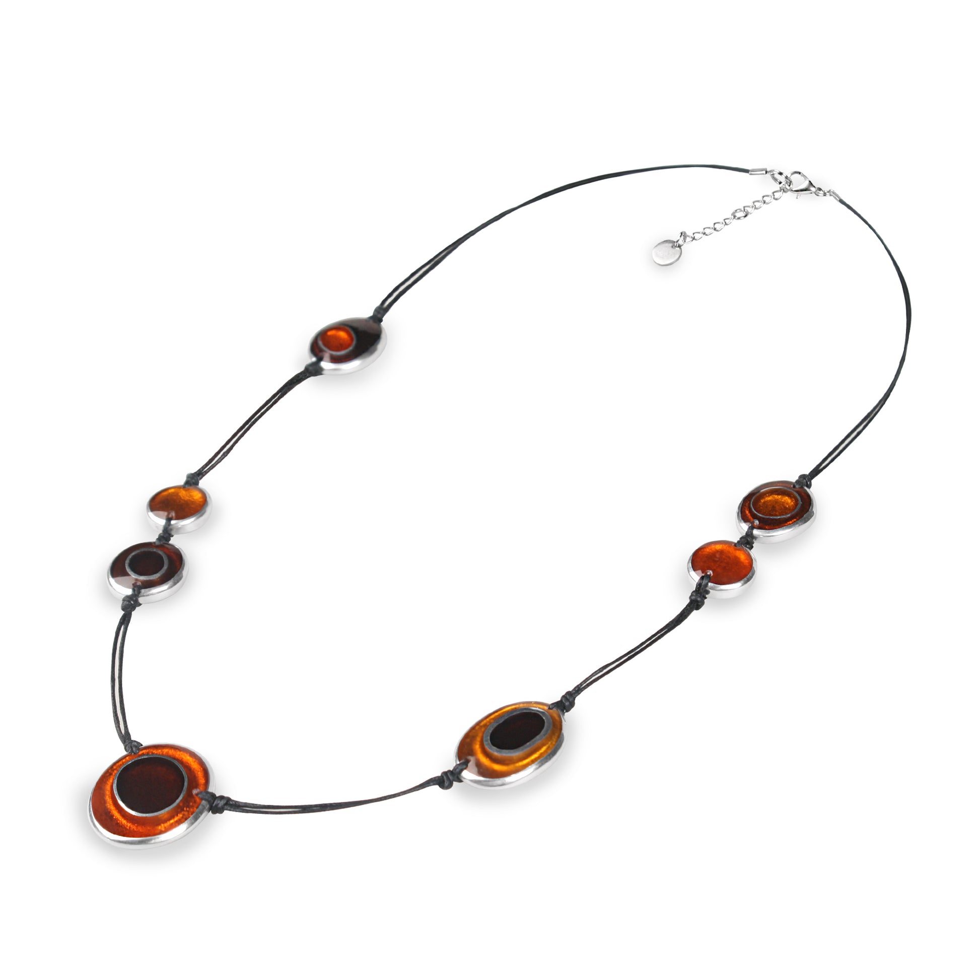 Paprika Organic Circles Long Necklace