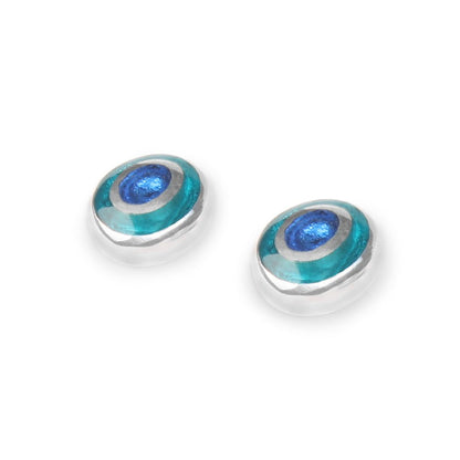 Teal Organic Circles Stud Earrings | The Jewellery Stop