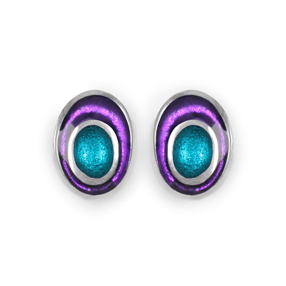 Peacock Organic Circles Clip Earrings | The Jewellery Stop