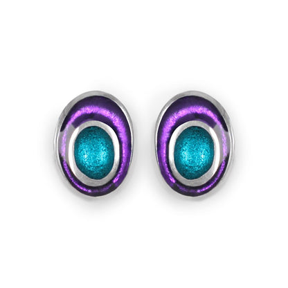 Peacock Organic Circles Clip Earrings | The Jewellery Stop