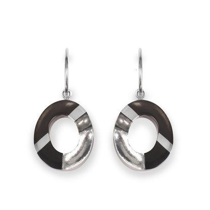 Black Tribal Circle Creole Earrings | The Jewellery Stop