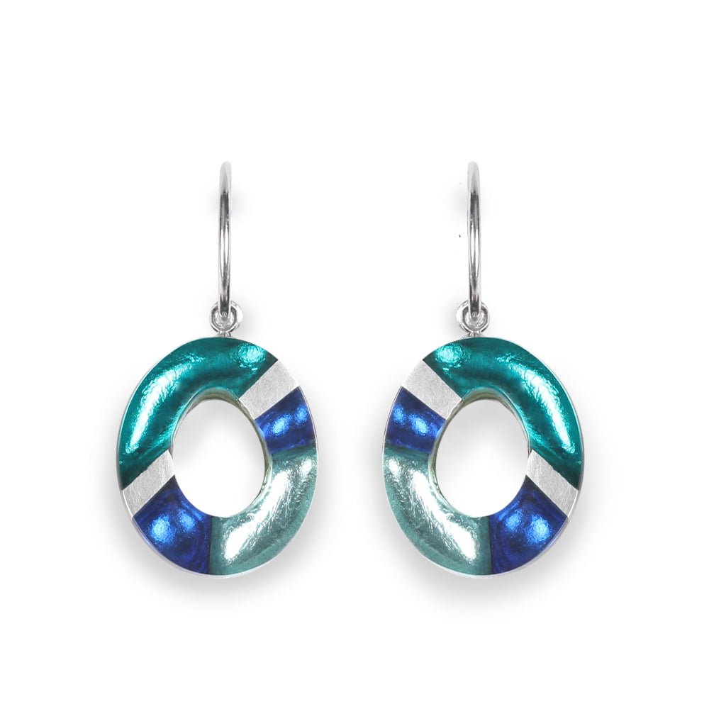 Teal Tribal Circle Creole Earrings | The Jewellery Stop