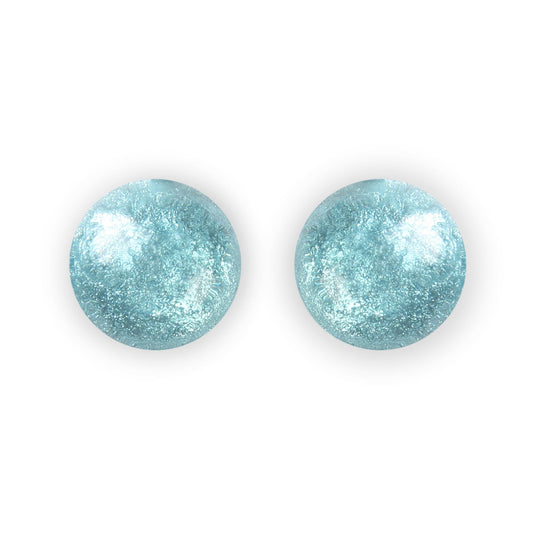 Aqua Cabouchon Combi Large Stud Earrings | The Jewellery Stop