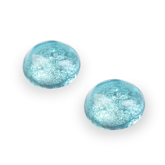 Aqua Cabouchon Combi Large Stud Earrings | The Jewellery Stop