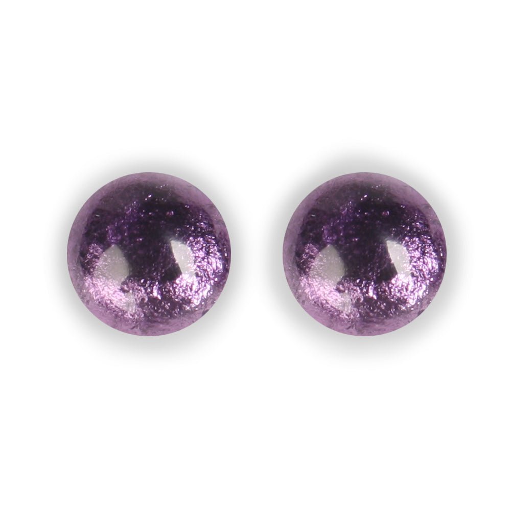 Aubergine Cabouchon Combi Large Stud Earrings | The Jewellery Stop
