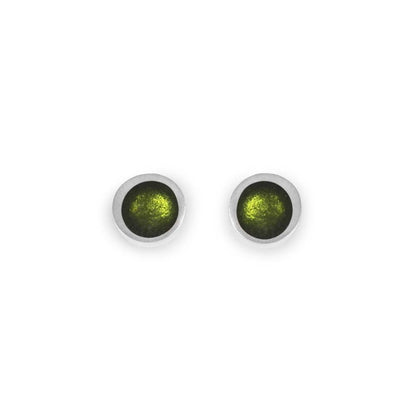 Olive Textured Stack Round Stud Earrings | The Jewellery Stop