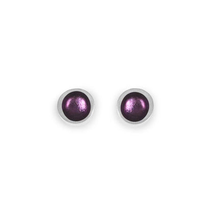 Purple Textured Stack Round Stud Earrings | The Jewellery Stop