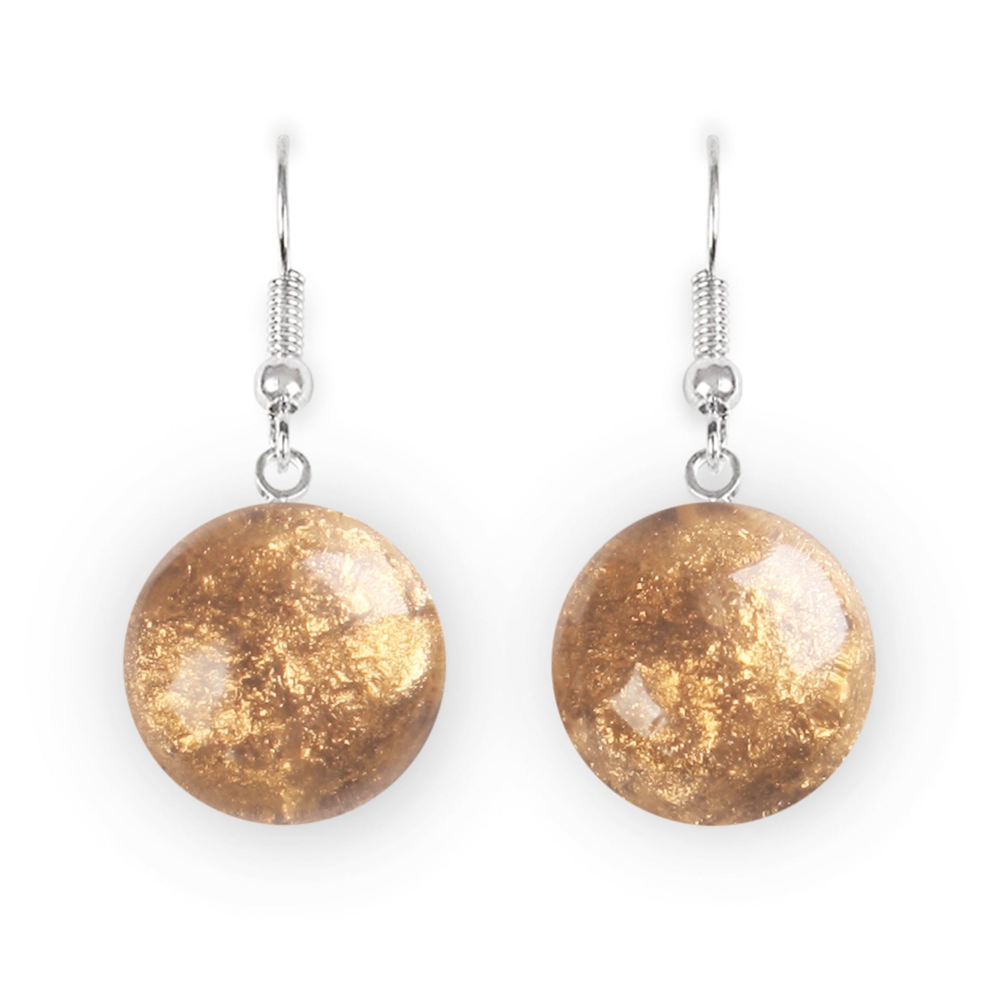 Gold Cabouchon Combi Fish Hook Earrings | The Jewellery Stop