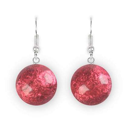 Raspberry Cabouchon Combi Fish Hook Earrings | The Jewellery Stop