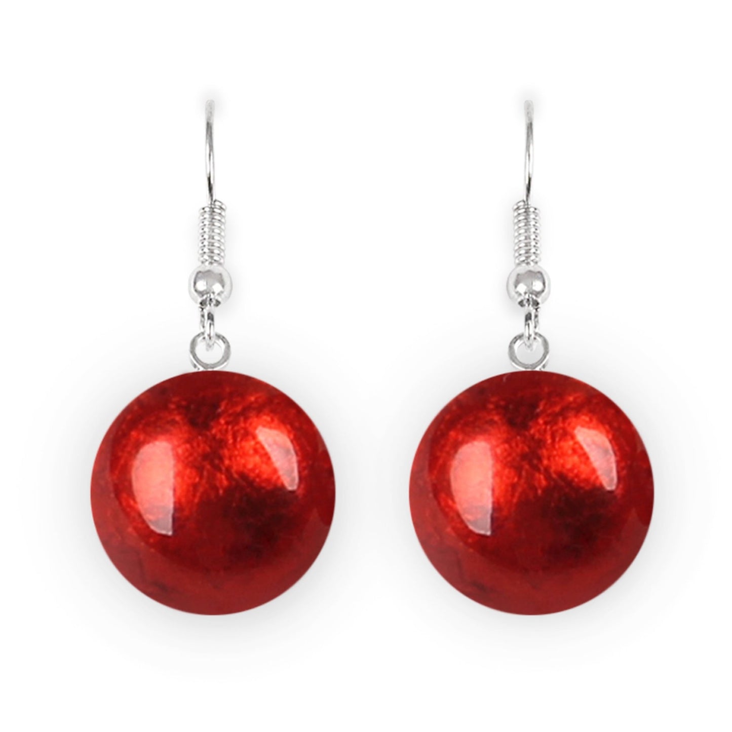 Red Cabouchon Combi Fish Hook Earrings | The Jewellery Stop