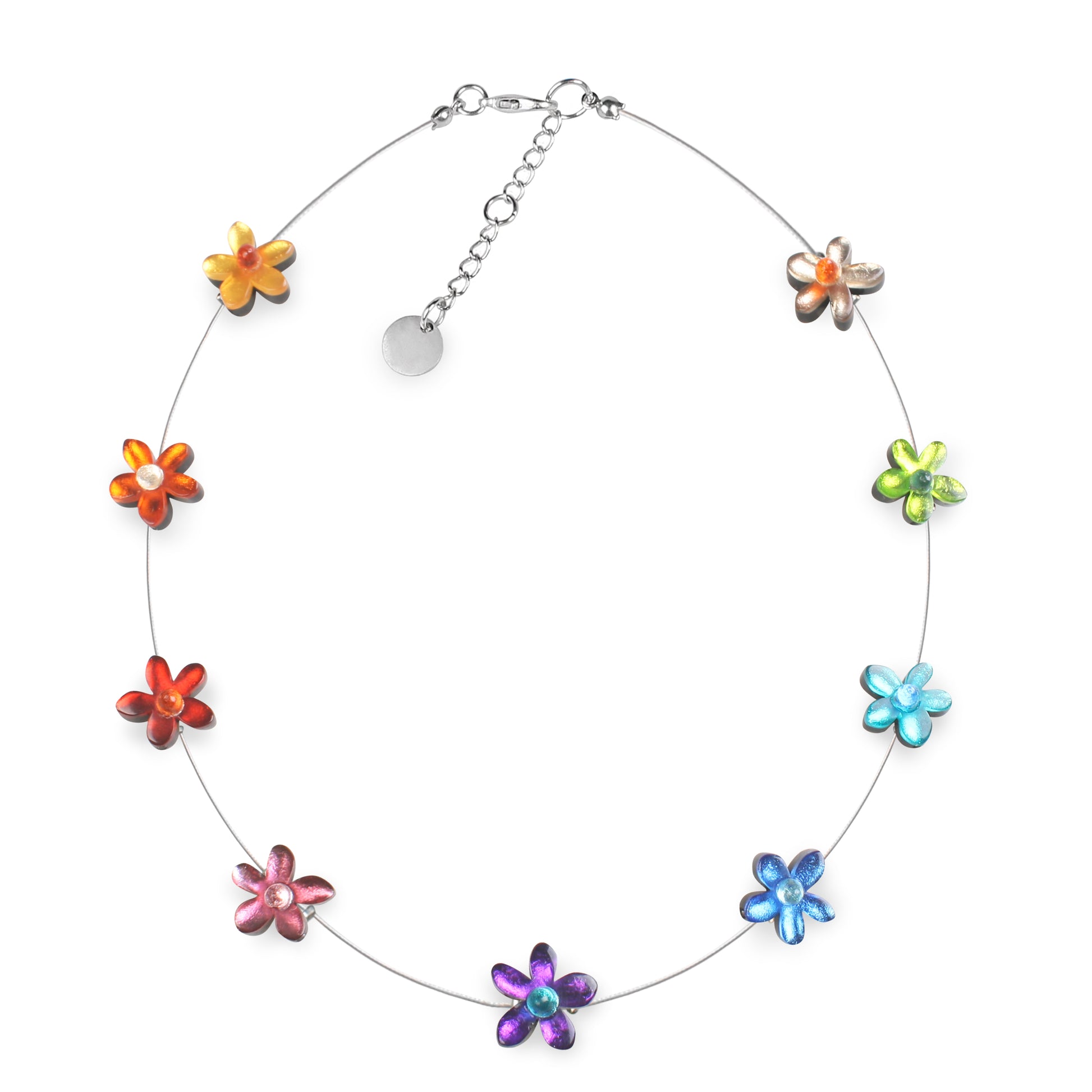 Rainbow Flower Daisy Necklace