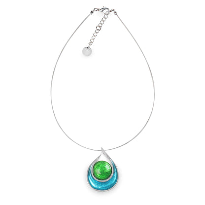 Caribbean Raindrop Pendant on Wire | The Jewellery Stop