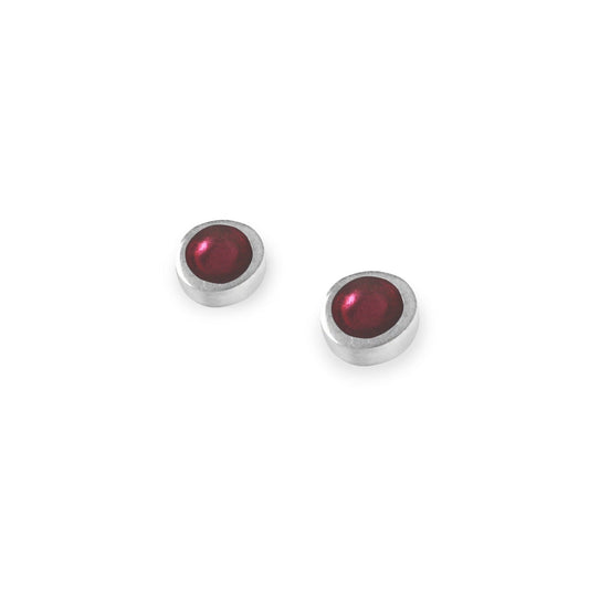 Blackberry Organic Circle Small Stud Earrings | The Jewellery Stop