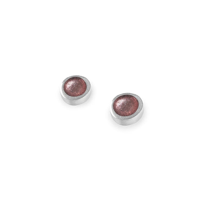 Old Rose Organic Circle Small Stud Earrings | The Jewellery Stop