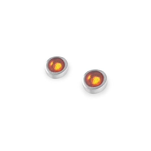 Pumpkin Organic Circle Small Stud Earrings | The Jewellery Stop