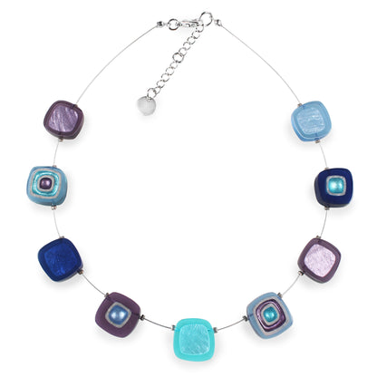 Haze Abstract Squares Necklace