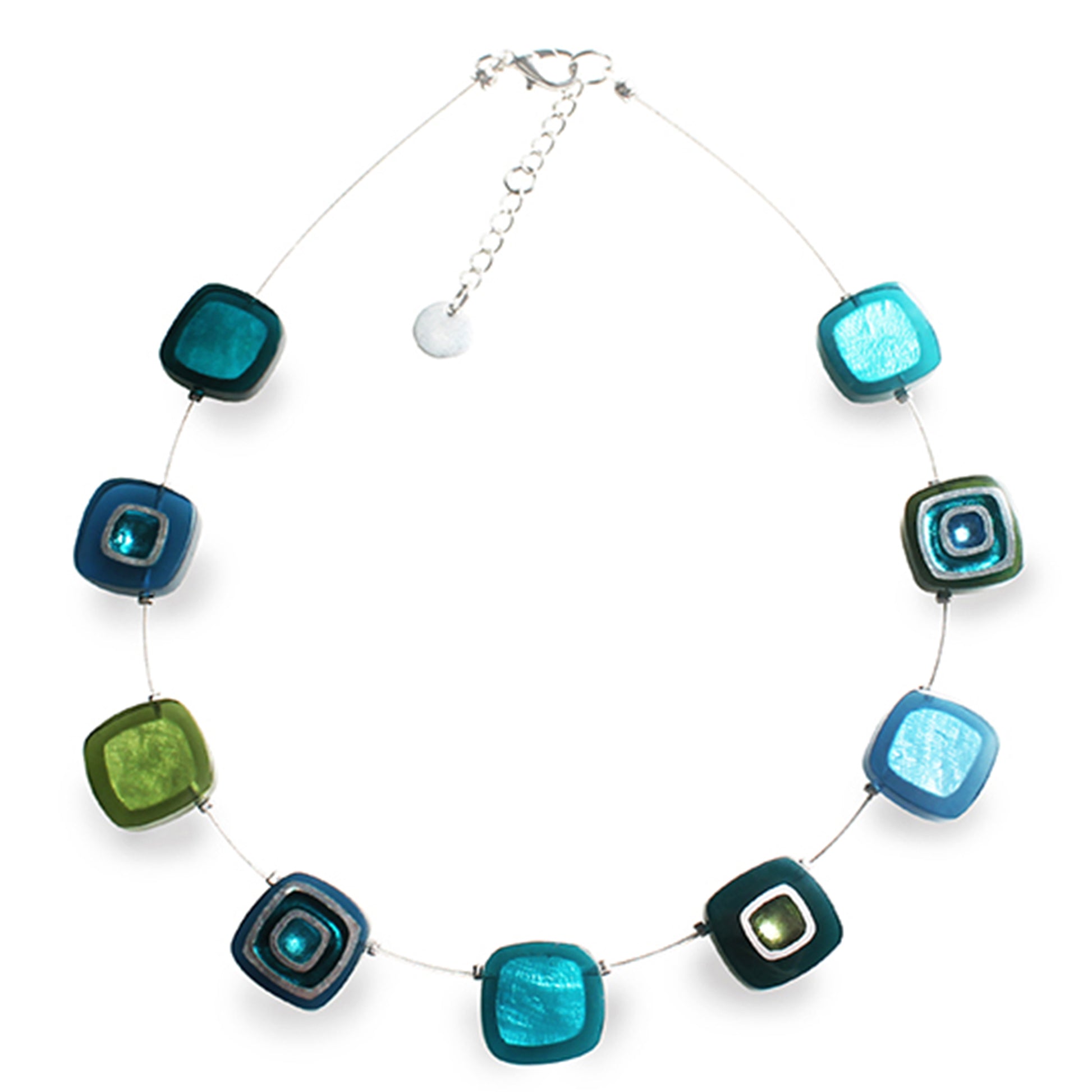 Jade Abstract Squares Necklace