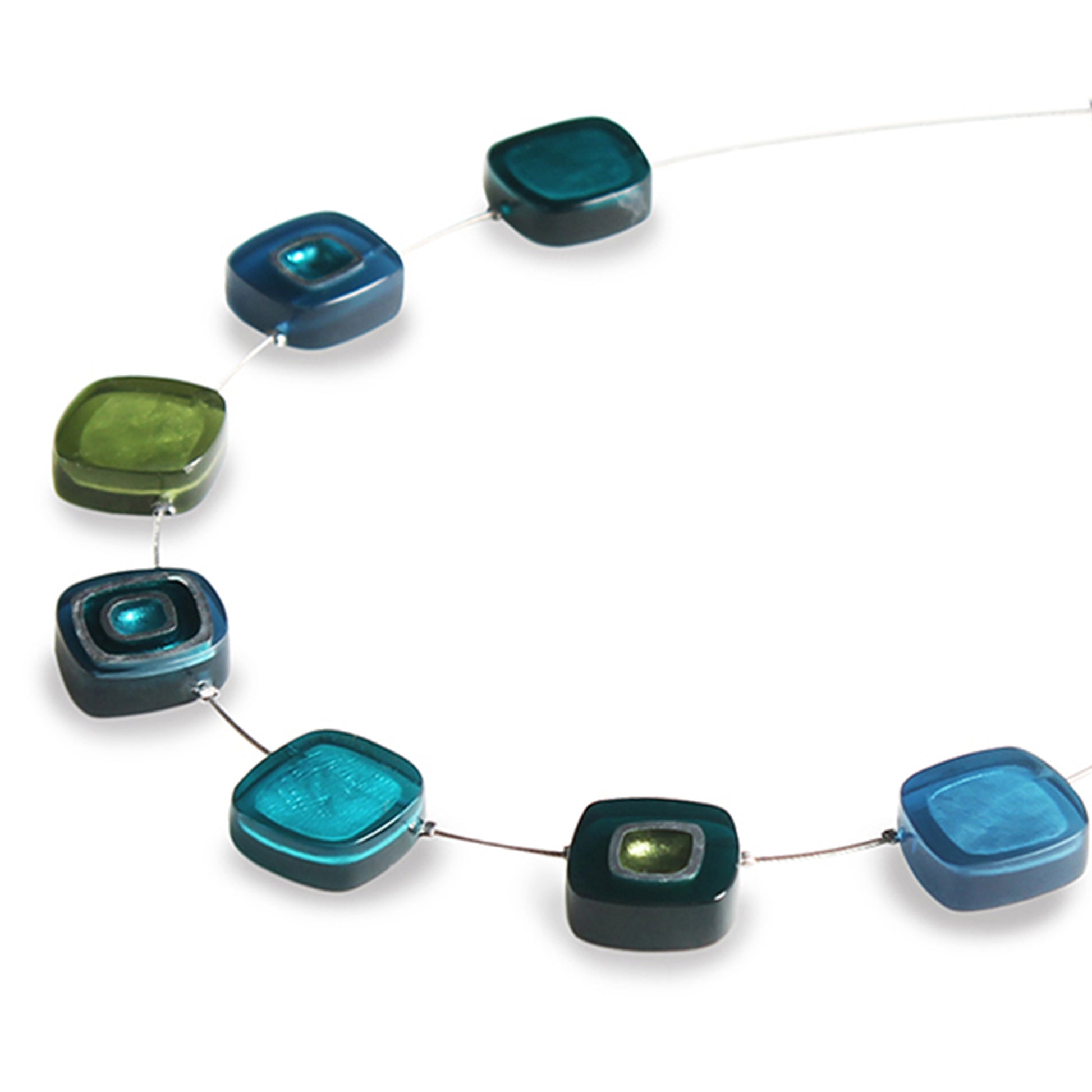 Jade Abstract Squares Necklace