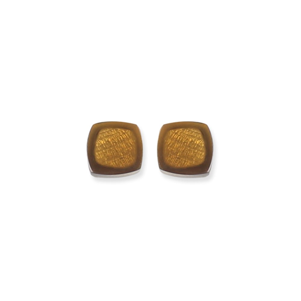 Mustard Abstract Squares Stud Earrings | The Jewellery Stop