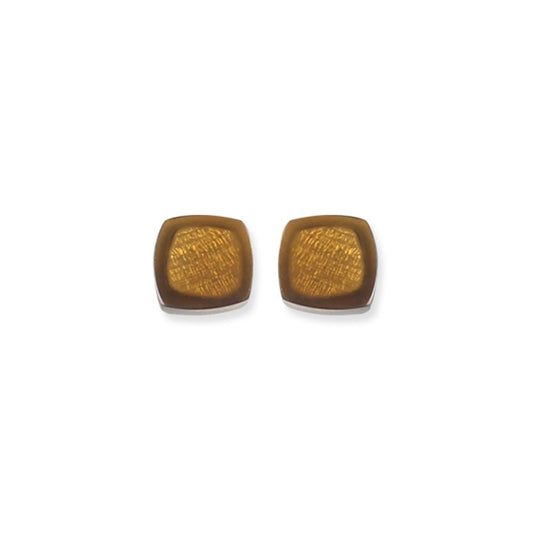 Mustard Abstract Squares Stud Earrings | The Jewellery Stop