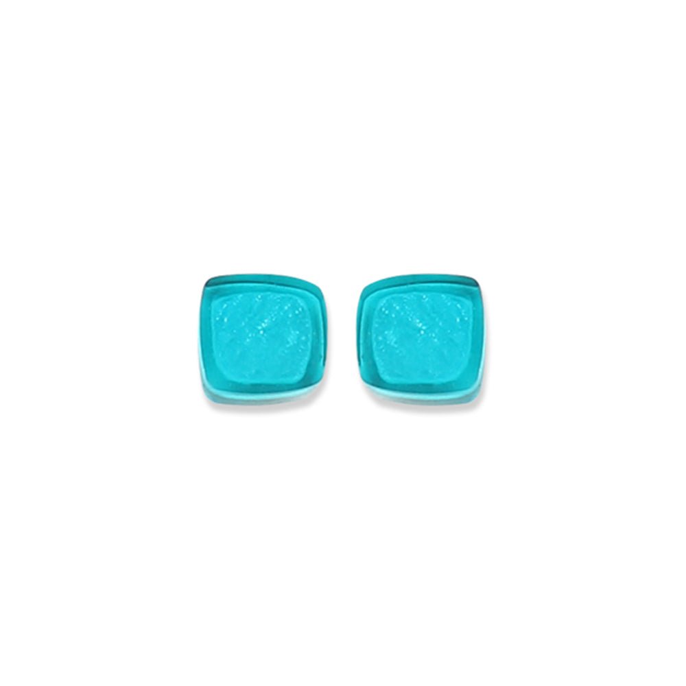 Peacock Abstract Squares Stud Earrings | The Jewellery Stop