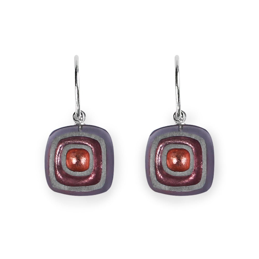 Pastels Abstract Squares Creole Earrings | The Jewellery Stop