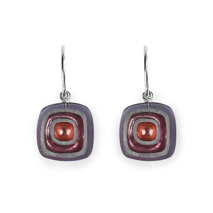Pastels Abstract Squares Creole Earrings | The Jewellery Stop