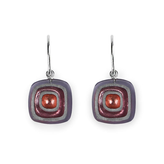 Pastels Abstract Squares Creole Earrings | The Jewellery Stop