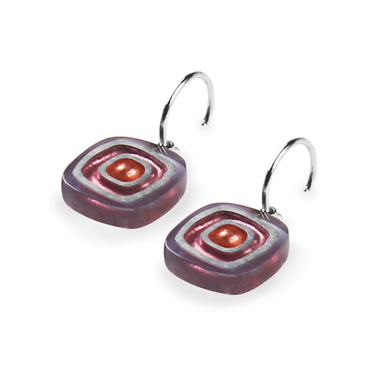 Pastels Abstract Squares Creole Earrings | The Jewellery Stop
