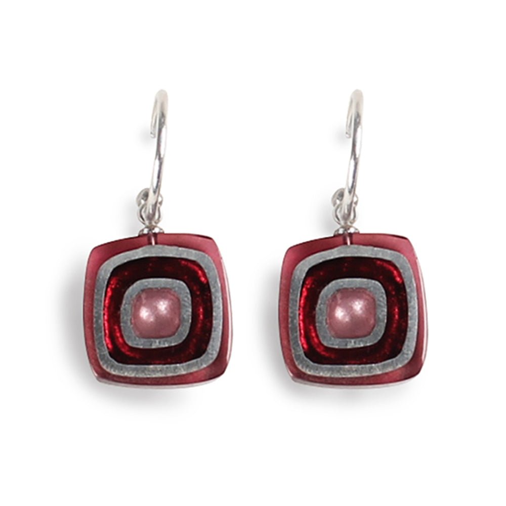 Rainbow Abstract Squares Creole Earrings | The Jewellery Stop