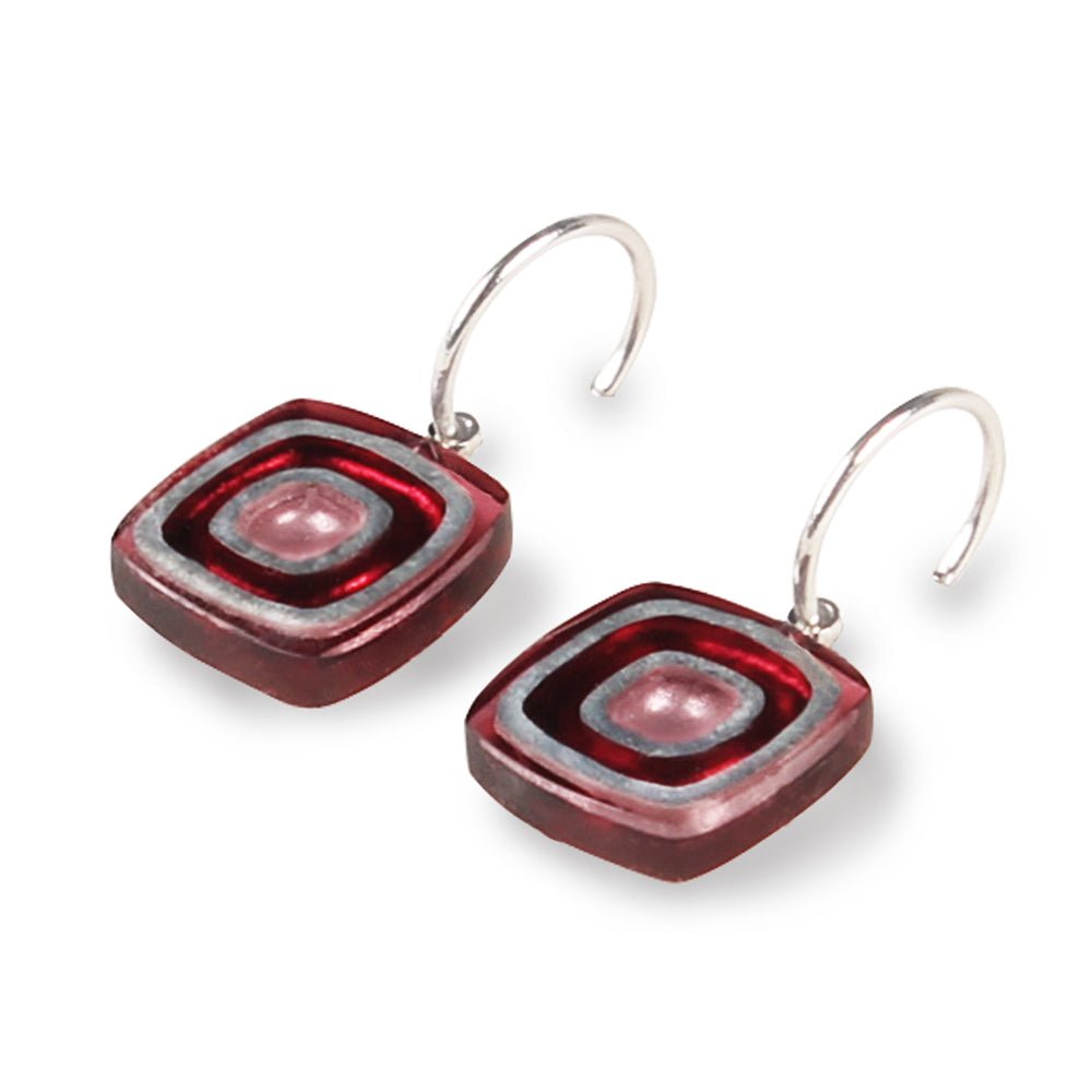 Rainbow Abstract Squares Creole Earrings | The Jewellery Stop