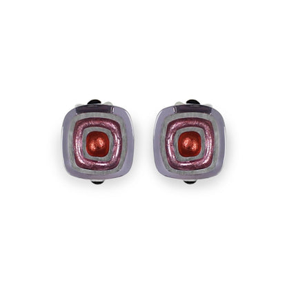 Pastels Abstract Squares Clip Earrings | The Jewellery Stop