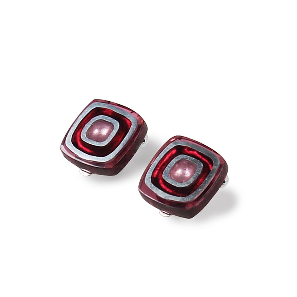 Rainbow Abstract Squares Clip Earrings | The Jewellery Stop