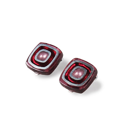 Rainbow Abstract Squares Clip Earrings | The Jewellery Stop