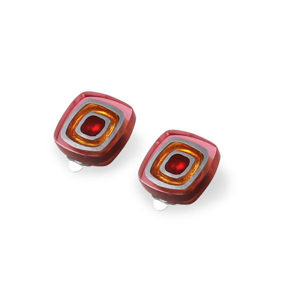 Tutti Fruitti Abstract Squares Clip Earrings | The Jewellery Stop