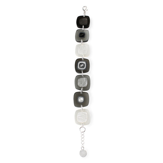Black Abstract Squares Bracelet | The Jewellery Stop