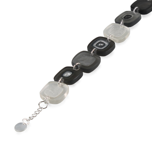 Black Abstract Squares Bracelet | The Jewellery Stop