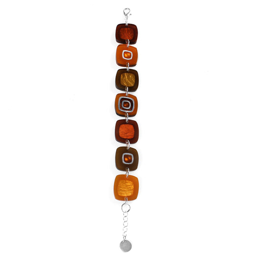 Mustard Abstract Squares Bracelet | The Jewellery Stop
