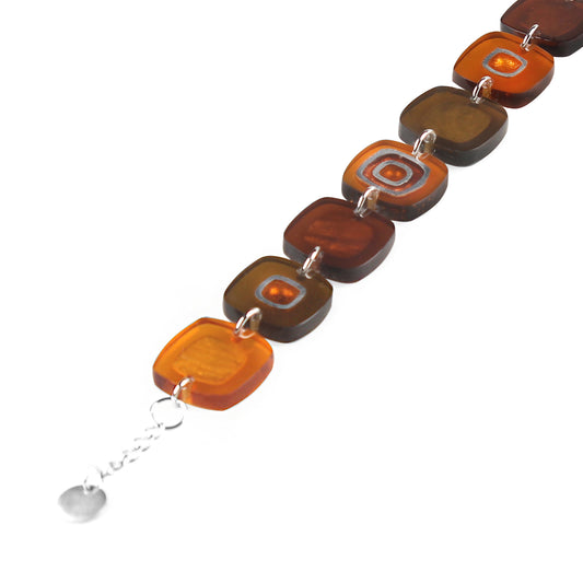 Mustard Abstract Squares Bracelet | The Jewellery Stop