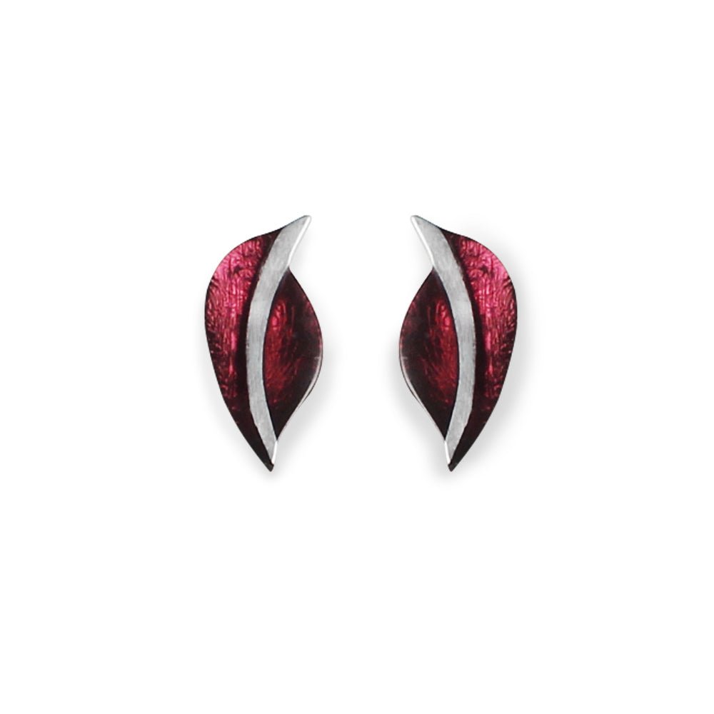 Plum Leaf Stud Earrings | The Jewellery Stop
