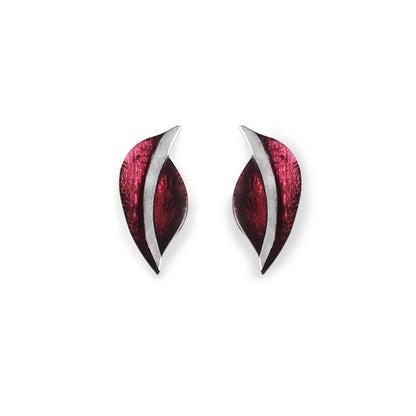 Plum Leaf Stud Earrings | The Jewellery Stop