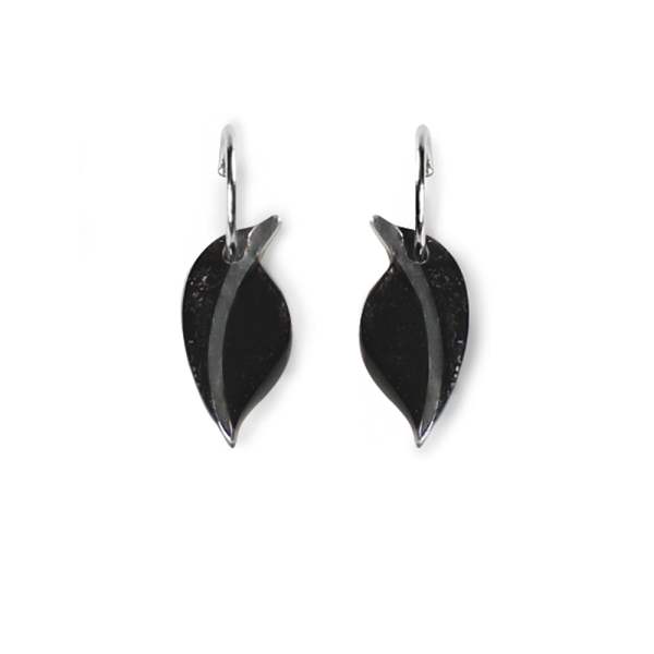 Black Leaf Creole Earrings | The Jewellery Stop