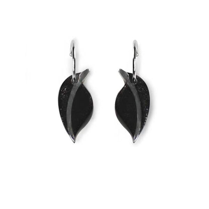 Black Leaf Creole Earrings | The Jewellery Stop