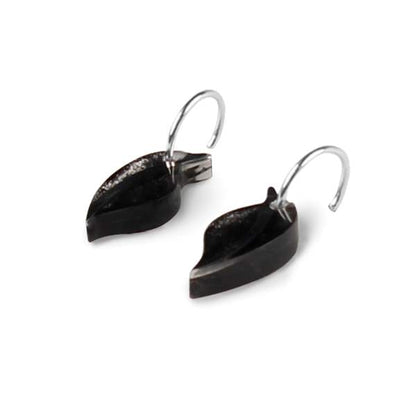 Black Leaf Creole Earrings | The Jewellery Stop